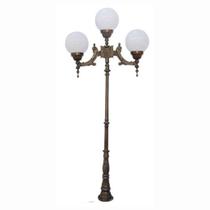 Poste Colonial Romano para Jardim Alumínio 03 Globo