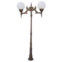 Poste Colonial Romano para Jardim Praça Alumínio 2 Globo Externo