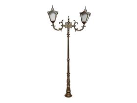Poste Colonial Veneza Jardim de Alumínio 02 Luminária 2,42m