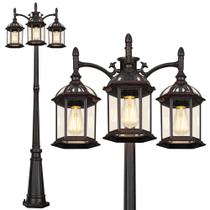 Poste de iluminação externo PARTPHONER Triple Head 198x198 cm Bronze Poste de iluminação externo PARTPHONER Triple Head 198x198 cm Bronze