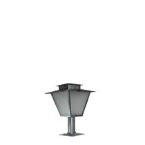 Poste de Jardim Colonial Quadrado 42cm P4 em Aço Prata Velha Poste de Jardim Colonial Quadrado 42cm P4 em Aço Prata Velha