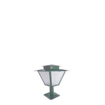 Poste de Jardim Colonial Quadrado 42cm P4 em Aço Verde