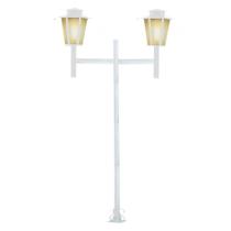 Poste de Jardim Colonial Sextavado Duplo 2,0m P9/2 em Aço Branco