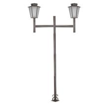 Poste de Jardim Colonial Sextavado Duplo 2,0m P9/2 em Aço Marrom Poste de Jardim Colonial Sextavado Duplo 2,0m P9/2 em Aço Marrom