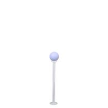 Poste de jardim com globo de polietileno leitoso 1,20m p10/b10 em aço branco
