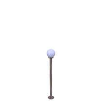 Poste de jardim com globo de polietileno leitoso 1,20m p10/b10 em aço marrom Poste de jardim com globo de polietileno leitoso 1,20m p10/b10 em aço marrom