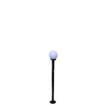 Poste de jardim com globo de polietileno leitoso 1,20m p10/b10 em aço preto Poste de jardim com globo de polietileno leitoso 1,20m p10/b10 em aço preto
