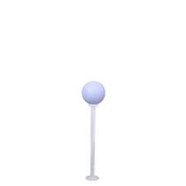 Poste de Jardim com Globo de Polietileno Leitoso 1,30m p10/b15 em Aço Branca
