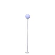 Poste de jardim com globo de polietileno leitoso 1,75m p10/b10 em aço branco
