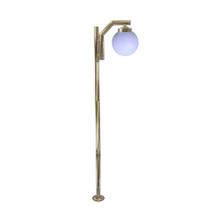 Poste de Jardim com Globo de Polietileno Leitoso 2,16m P23/1 em Aço Ouro Velho