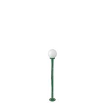 Poste de jardim com globo de vidro leitoso 1,20m p10/b10 em aço verde Poste de jardim com globo de vidro leitoso 1,20m p10/b10 em aço verde