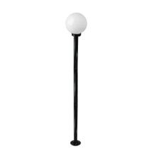 Poste de Jardim com Globo de Vidro Leitoso 15x28 de 2,00m P18 em Aço Preto Poste de Jardim com Globo de Vidro Leitoso 15x28 de 2,00m P18 em Aço Preto