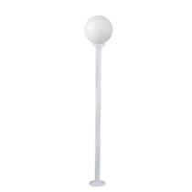 Poste de Jardim com Globo de Vidro Leitoso 15x30 de 2,00m P18 em Aço Branco