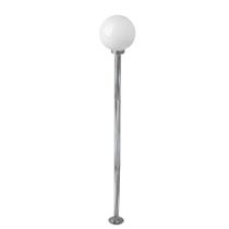 Poste de Jardim com Globo de Vidro Leitoso 15x30 de 2,00m P18 em Aço Prata Velha Poste de Jardim com Globo de Vidro Leitoso 15x30 de 2,00m P18 em Aço Prata Velha