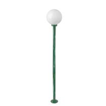 Poste de Jardim com Globo de Vidro Leitoso 15x30 de 2,00m P18 em Aço Verde