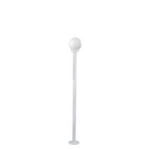 Poste de jardim com globo de vidro leitoso 1,75m p10/b10 em aço branca