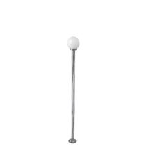 Poste de jardim com globo de vidro leitoso 1,75m p10/b10 em aço prata velha Poste de jardim com globo de vidro leitoso 1,75m p10/b10 em aço prata velha