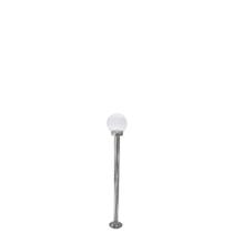 Poste de jardim com globo de vidro transparente 1,20m p10/b10 em aço prata velha Poste de jardim com globo de vidro transparente 1,20m p10/b10 em aço prata velha