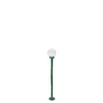 Poste de jardim com globo de vidro transparente 1,20m p10/b10 em aço verde Poste de jardim com globo de vidro transparente 1,20m p10/b10 em aço verde