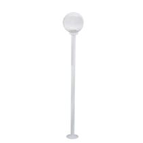 Poste de Jardim com Globo de Vidro Transparente 15x28 de 2,00m P18 em Aço Branco