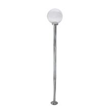 Poste de Jardim com Globo de Vidro Transparente 15x28 de 2,00m P18 em Aço Prata Velha