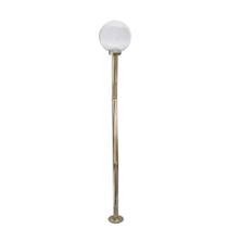 Poste de Jardim com Globo de Vidro Transparente 15x30 de 2,00m P18 em Aço Ouro Velho
