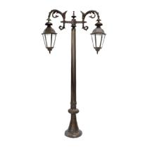 Poste de Jardim Firenze 02 Iluminação Externa Alumínio 246cm Preto Fosco Luminárias N. Sra. da Guia