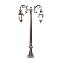 Poste De Jardim Firenze 02 Luminária Italiana Alumínio 246Cm