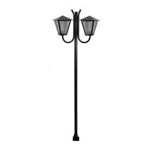 Poste de Jardim L045OM Luminária Romana Dupla 200cm Preto Ouro Minas Poste de Jardim L045OM Luminária Romana Dupla 200cm Preto Ouro Minas
