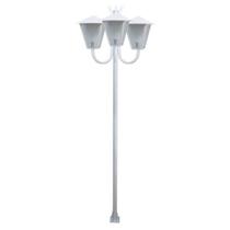 Poste de Jardim L050OM Luminária Romana Tripla 2MT Colonial Branco Ouro Minas Poste de Jardim L050OM Luminária Romana Tripla 2MT Colonial Branco Ouro Minas