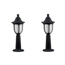 Poste De Jardim Medieval Preto Termoplastico 45Cm Acl92 2un