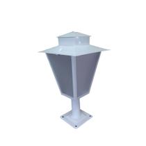 Poste de Jardim P1 Colonial Quadrado 50cm em Aço Branco