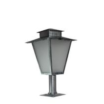 Poste de Jardim P1 Colonial Quadrado 50cm em Aço Prata Velha Poste de Jardim P1 Colonial Quadrado 50cm em Aço Prata Velha