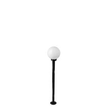 Poste de Jardim p10/b15 de 1,30m com Globo de VIdro Leitoso 15x28 Preto