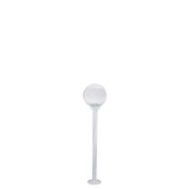 Poste de Jardim p10/b15 de 1,30m com Globo de Vidro Transparente 15x30 Branco