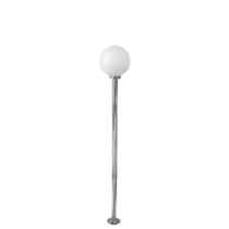 Poste de Jardim p10/b15 de 1,85m com Globo de VIdro Leitoso 15x28 Prata Velha