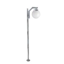 Poste de Jardim P23/1 com Globo de Vidro Leitoso 15x28 2,16m em Aço Fosfatizado Prata Velha