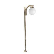 Poste de Jardim P23/1 com Globo de Vidro Leitoso 15x30 2,16m em Aço Fosfatizado Ouro Velho