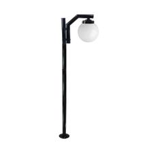 Poste de Jardim P23/1 com Globo de Vidro Leitoso 15x30 2,16m em Aço Fosfatizado Preto
