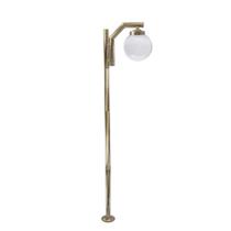 Poste de Jardim P23/1 com Globo de Vidro Transparente 15x28 2,16m em Aço Fosfatizado Ouro Velho