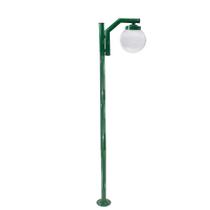 Poste de Jardim P23/1 com Globo de Vidro Transparente 15x28 2,16m em Aço Fosfatizado Verde