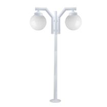 Poste de Jardim P23/2 com Globo de Vidro Leitoso 15x28 2,16m em Aço Fosfatizado Branco