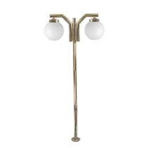 Poste de Jardim P23/2 com Globo de Vidro Leitoso 15x28 2,16m em Aço Fosfatizado Ouro Velho