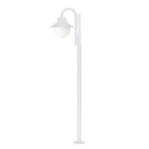 Poste de Jardim Saturno P28/1 com Globo de Vidro Leitoso 10x20 Branco