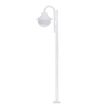Poste de Jardim Saturno P28/1 com Globo de Vidro Transparente 10x20 Branco