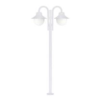 Poste de Jardim Saturno P28/2 com Globos de Vidro Leitoso 10x20 Branco