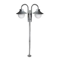 Poste de Jardim Saturno P28/2 com Globos de Vidro Leitoso 10x20 Prata Velha