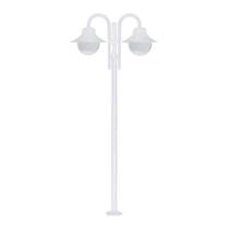 Poste de Jardim Saturno P28/2 com Globos de Vidro Transparente 10x20 Branco