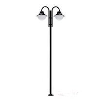 Poste de Jardim Saturno P28/2 com Globos de Vidro Transparente 10x20 Preto