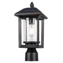 Poste de lâmpada solar Rosient SR012-P preto impermeável